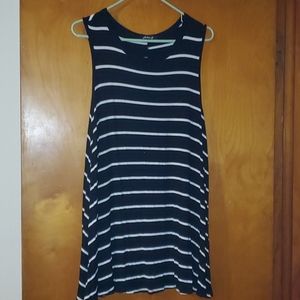 Black and white striped sleeveless top